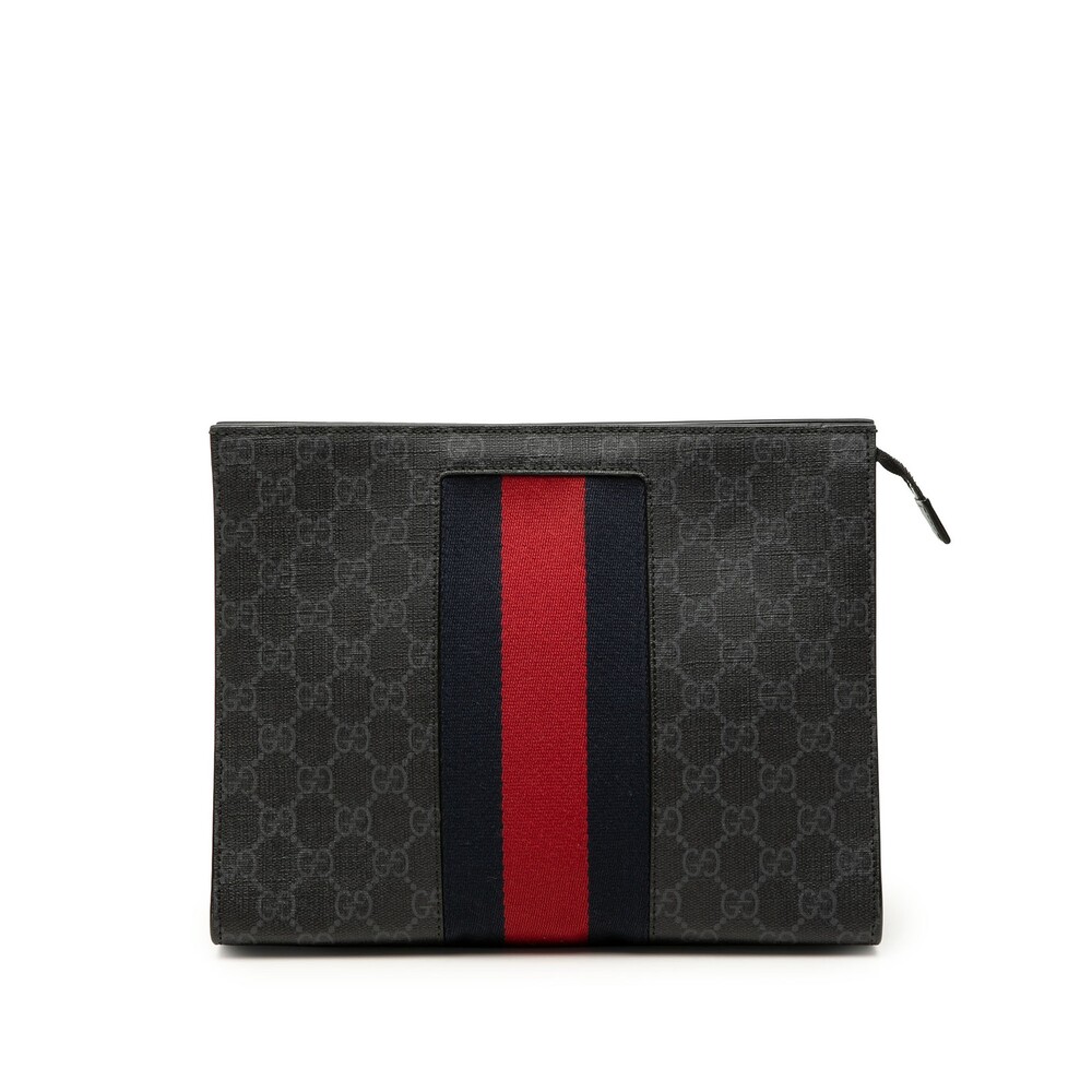 Gucci Gg Supreme Web Clutch Pre-Loved #341507G57B